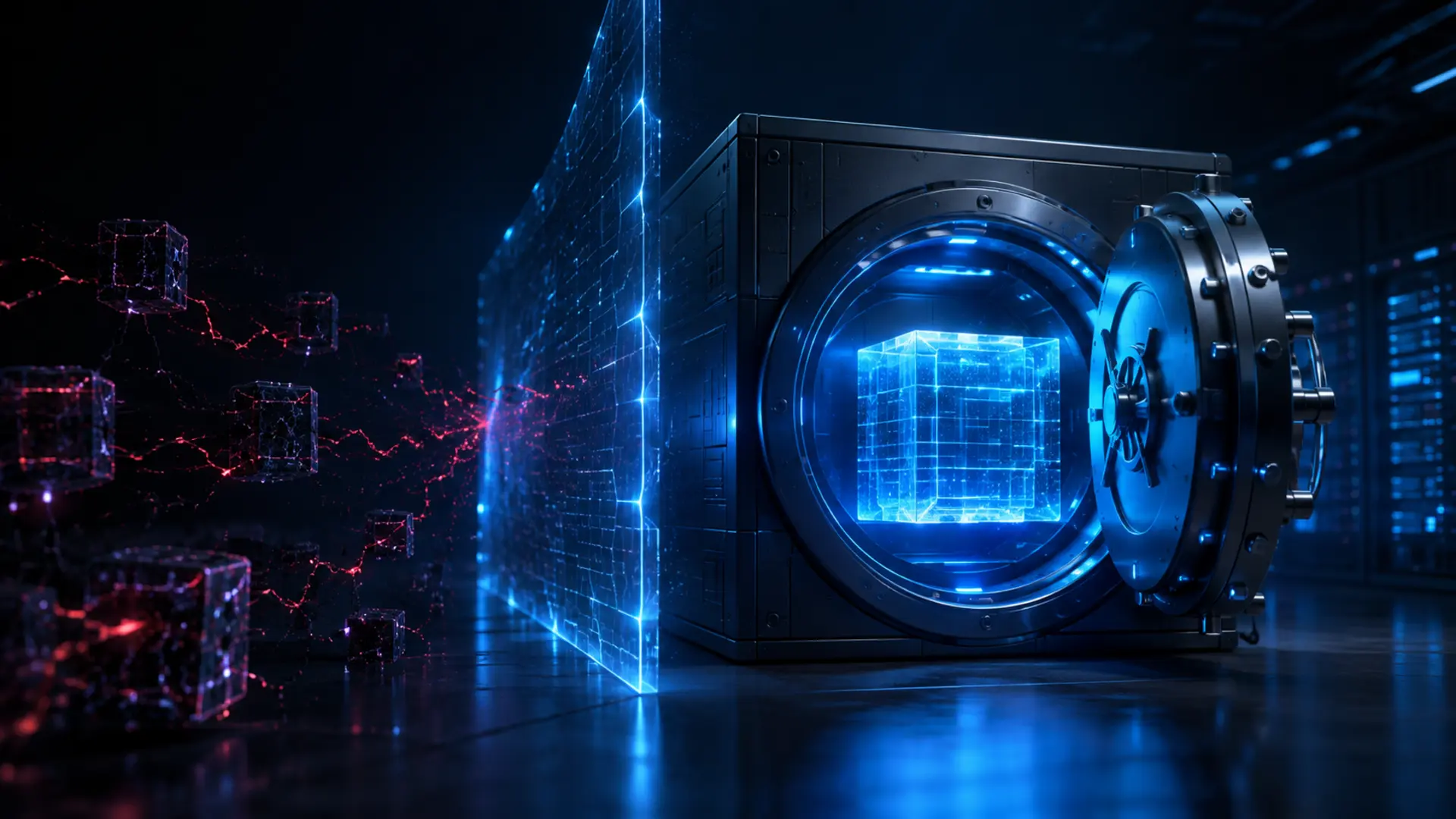 Bóveda digital protegiendo una copia de respaldo aislada frente a un ataque de ransomware